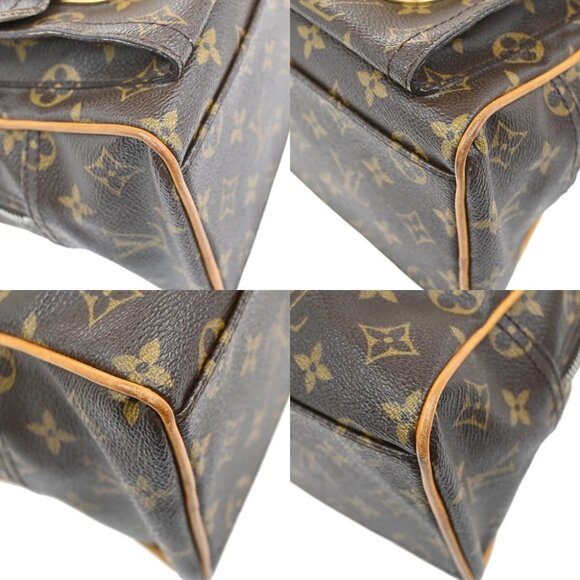 LOUIS VUITTON Manhattan PM Hand Bag Monogram Leather Brown Gold - Picture 7 of 16